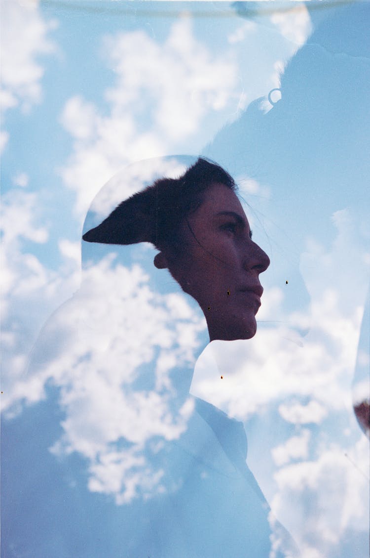 Abstract Reflected In Glass Woman Portrait 