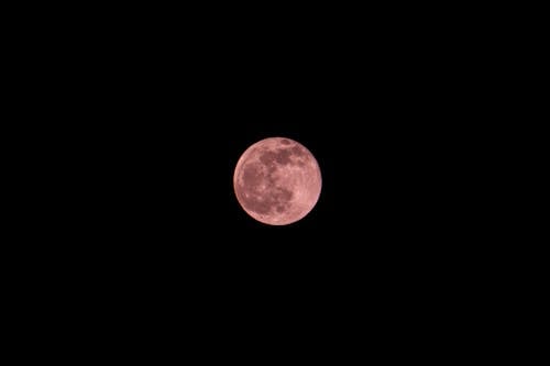 Red Moon against a Clear Black Sky