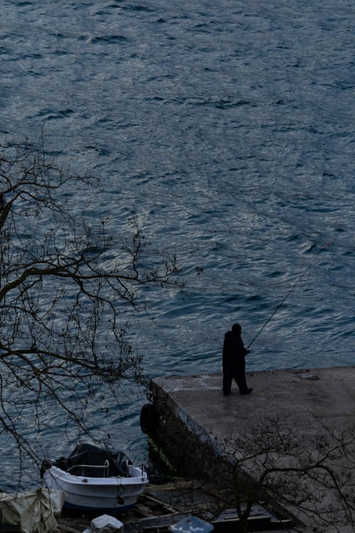 คลังภาพถ่ายฟรี ของ ชาวประมง, ซิลูเอตต์, ทะเล