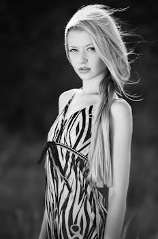 Grayscale Photo of Woman Posing