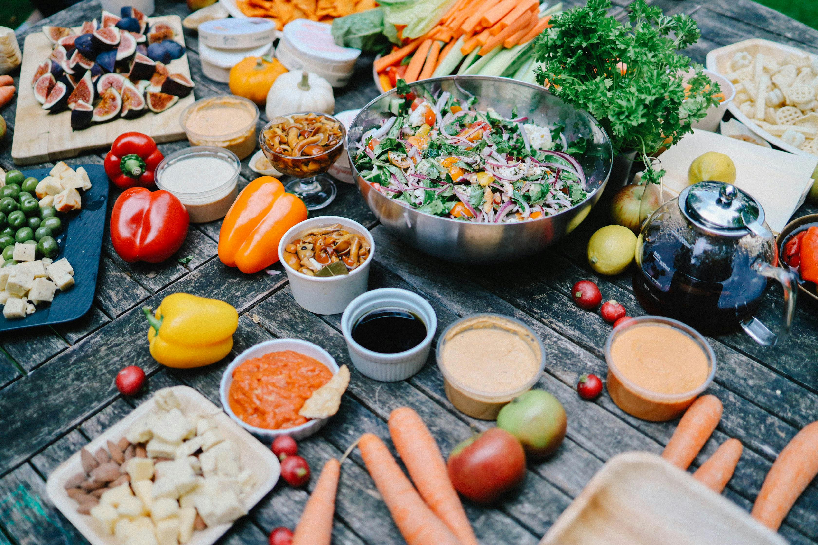 Food Vs Nutrition Dietary Concepts Fit Vibes   Free Photo Of Variety Of Food On Wooden Table 