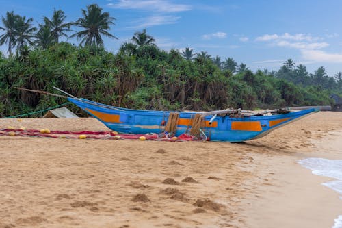 Traditional Boat on Exotic Beach