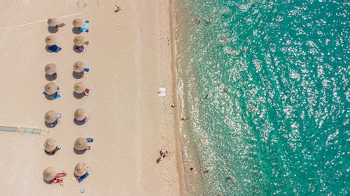 Sunbeds on a Sunny Beach 