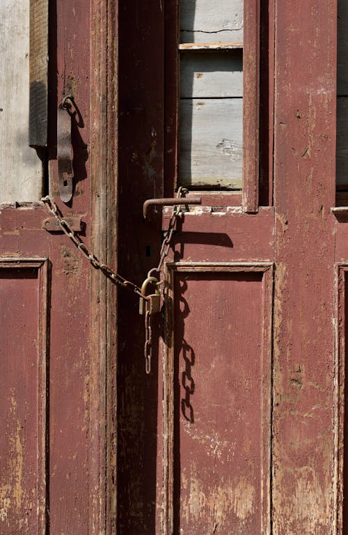 Chain on Wooden Door 