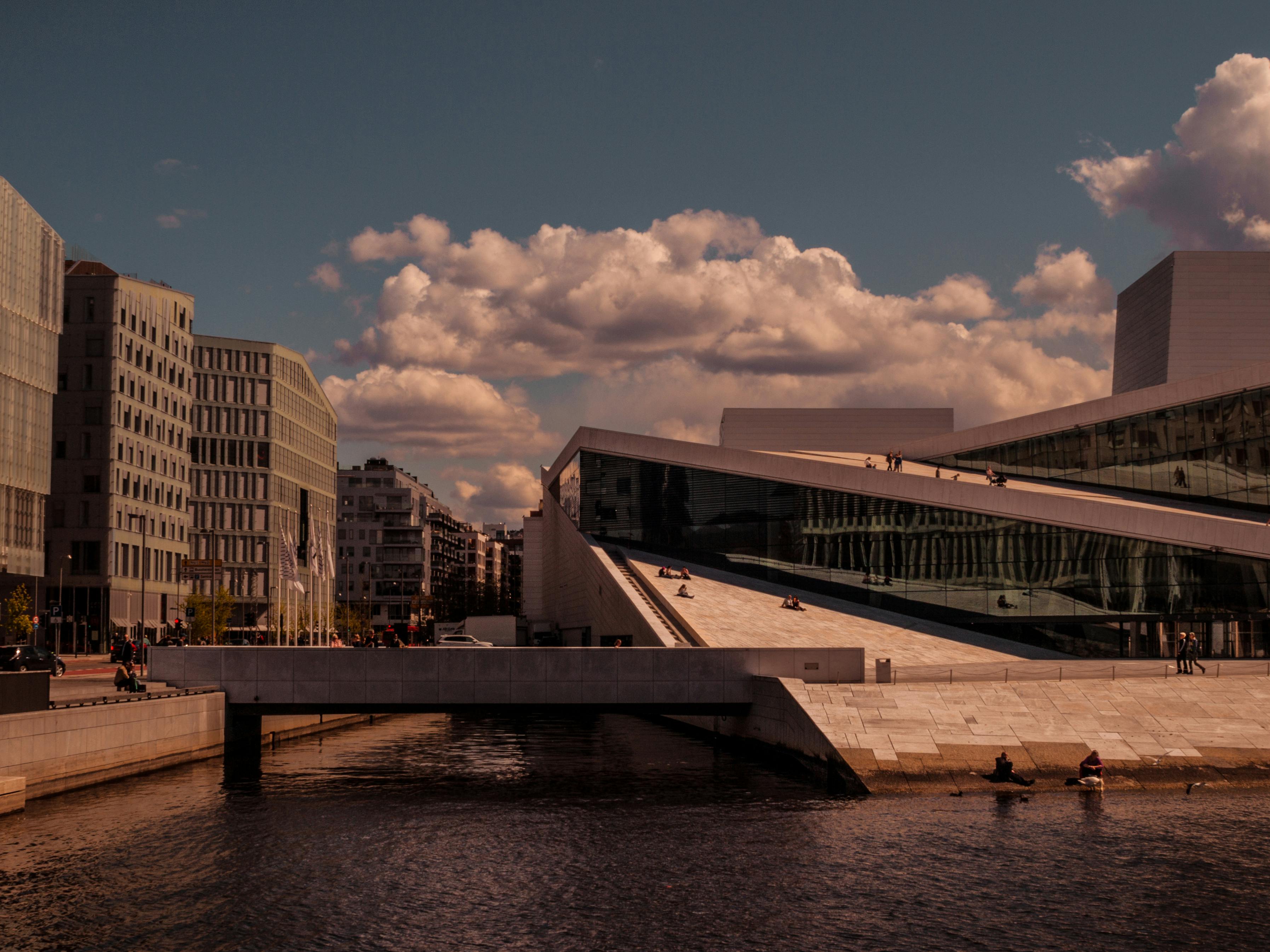 Free opera house and bridge Stock Photo