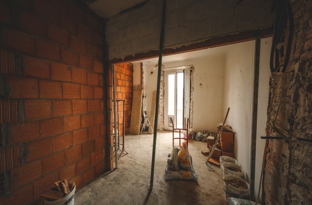 Gutted room with old materials torn out during a renovation - KD Junk, Waxhaw NC