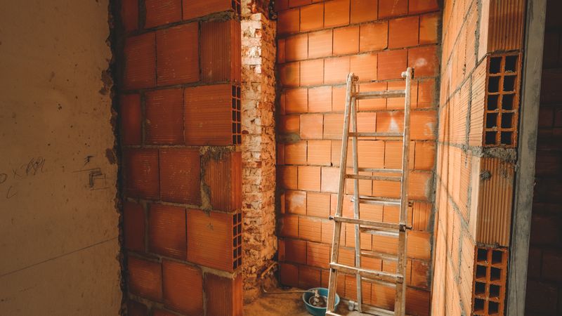 A ladder inside a property undergoing renovation (stock image)