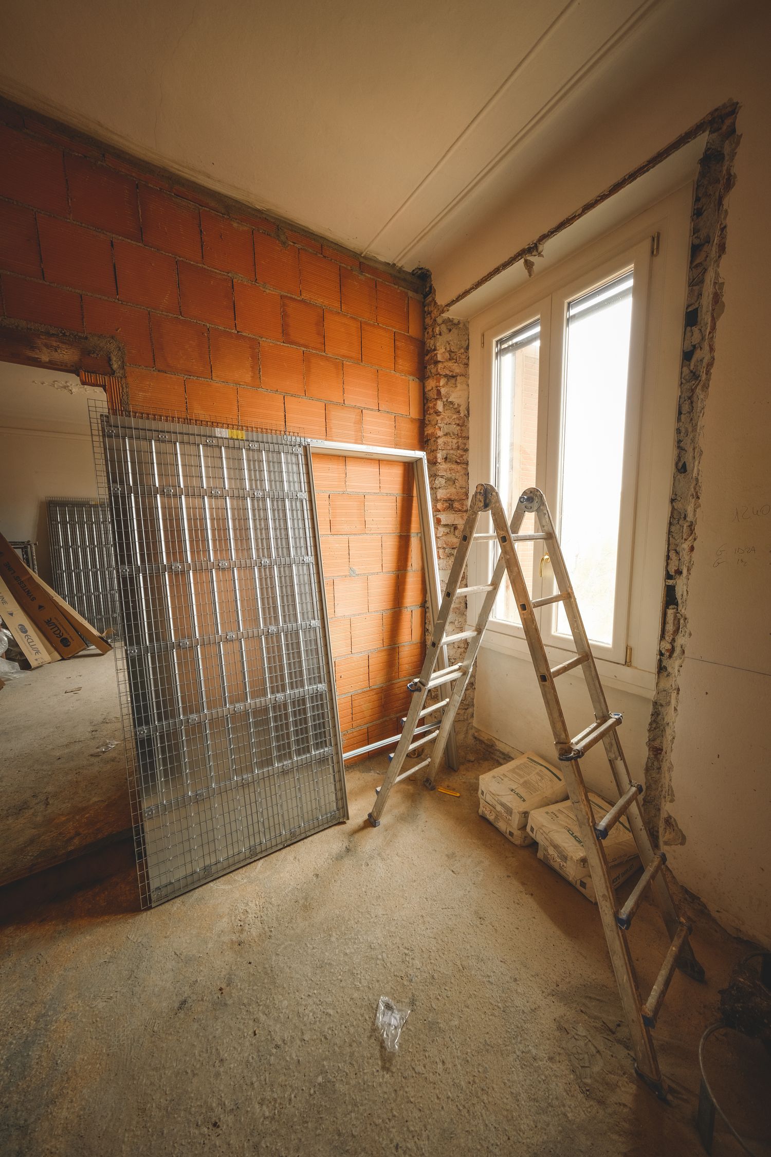 Interior renovation and construction work in progress