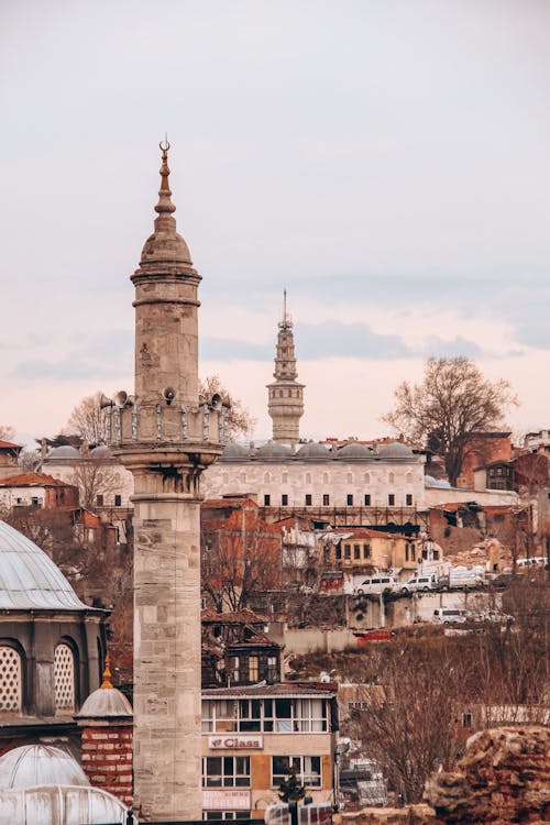 Minaret of the Suleymaniye Mosque in Istanbul, Turkey 