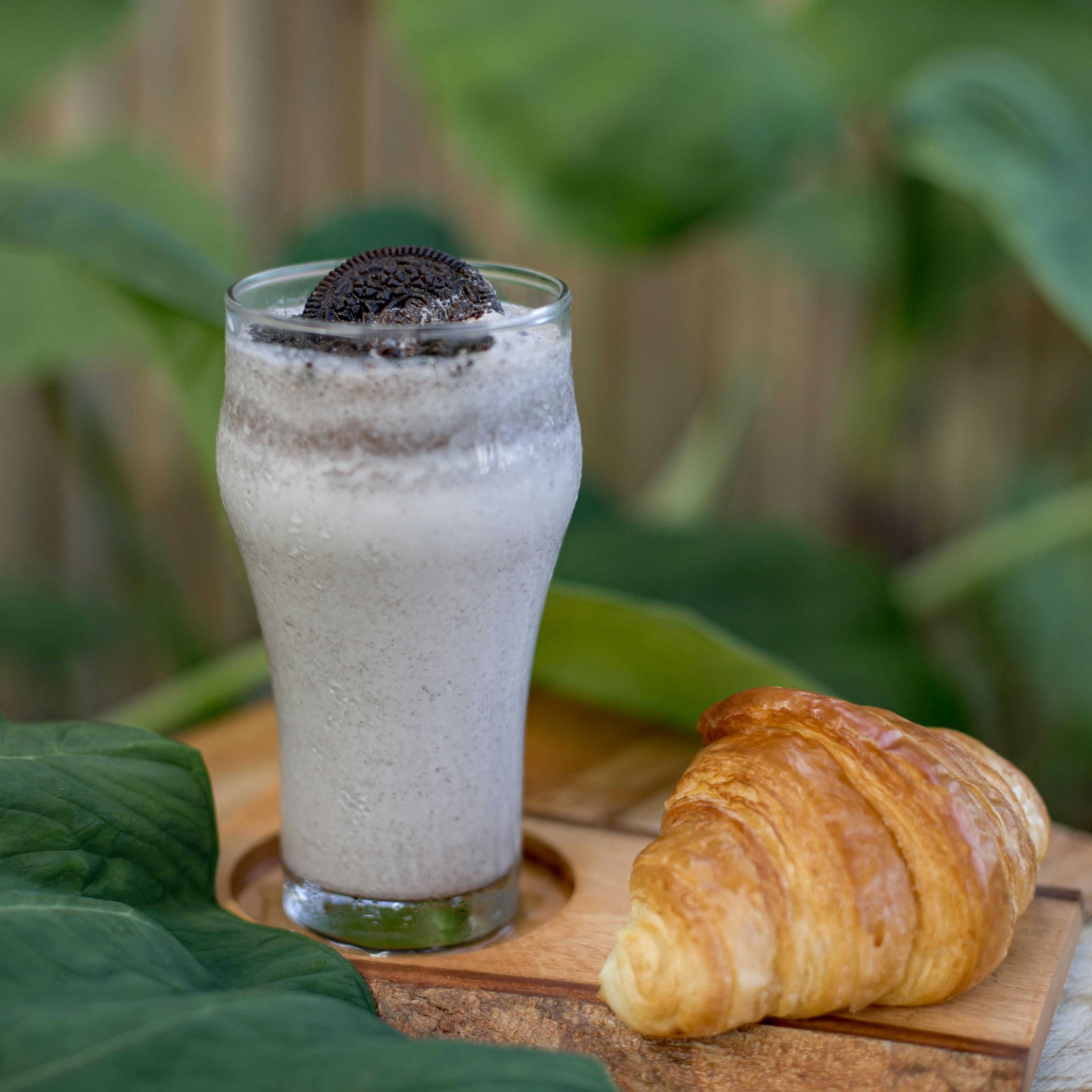 Cold Milk Drink and Croissant · Free Stock Photo
