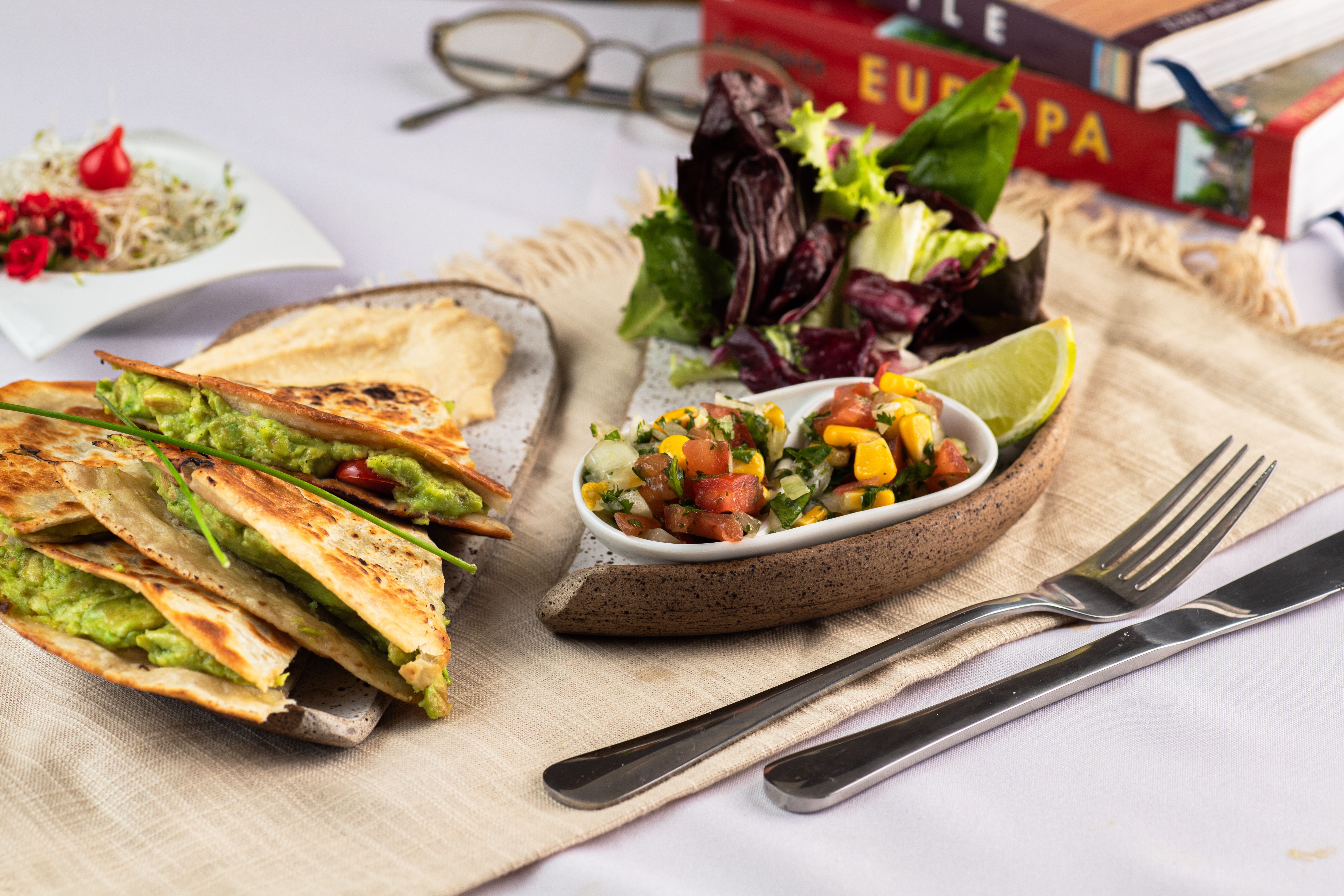 Double Quesadilla with Chipotle Slaw