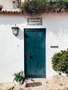 Closed Blue Wooden Door
