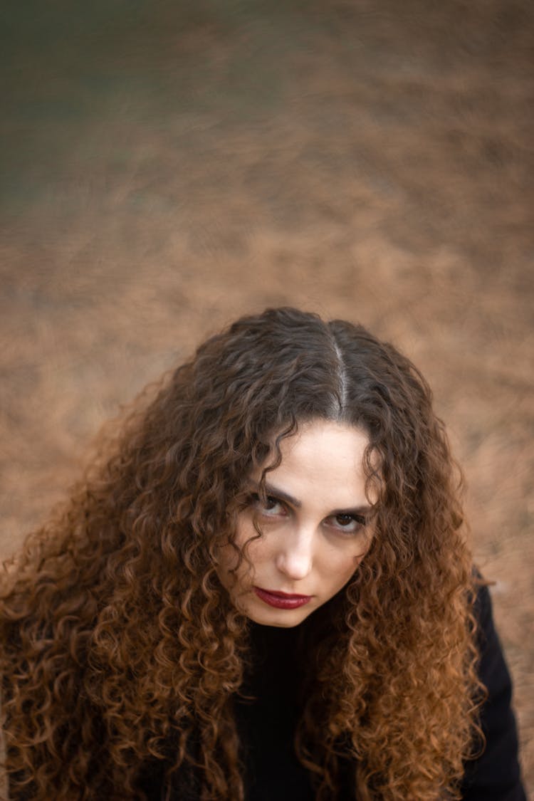 Brunette Woman With Curly Hair