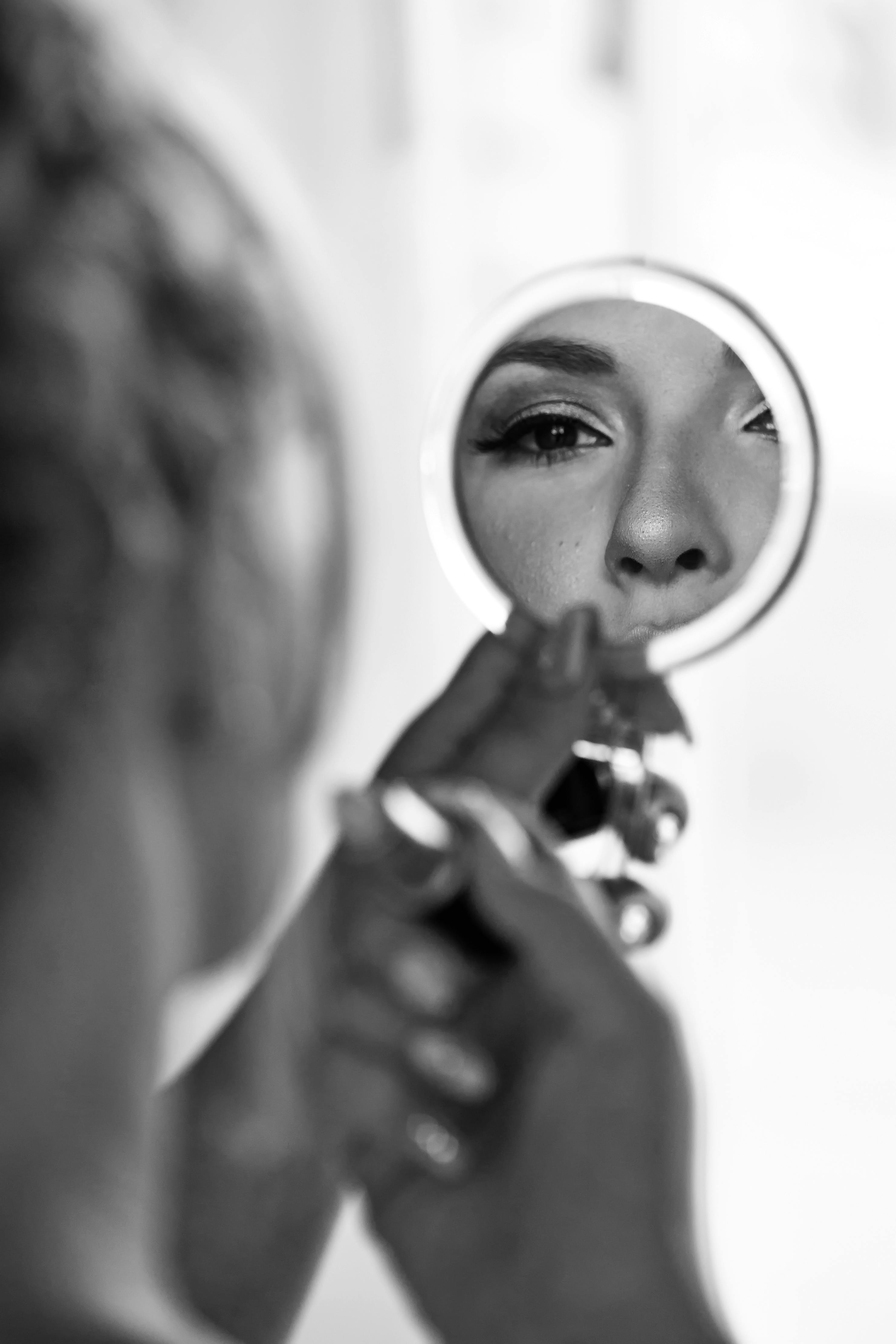Woman Face in Mirror · Free Stock Photo
