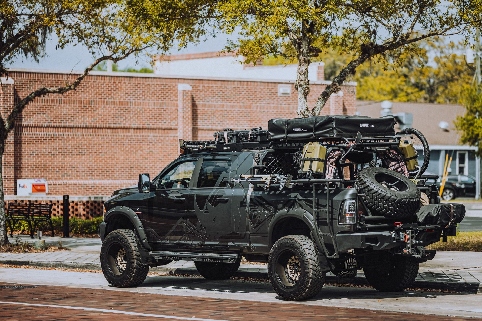 overland truck rooftop tent