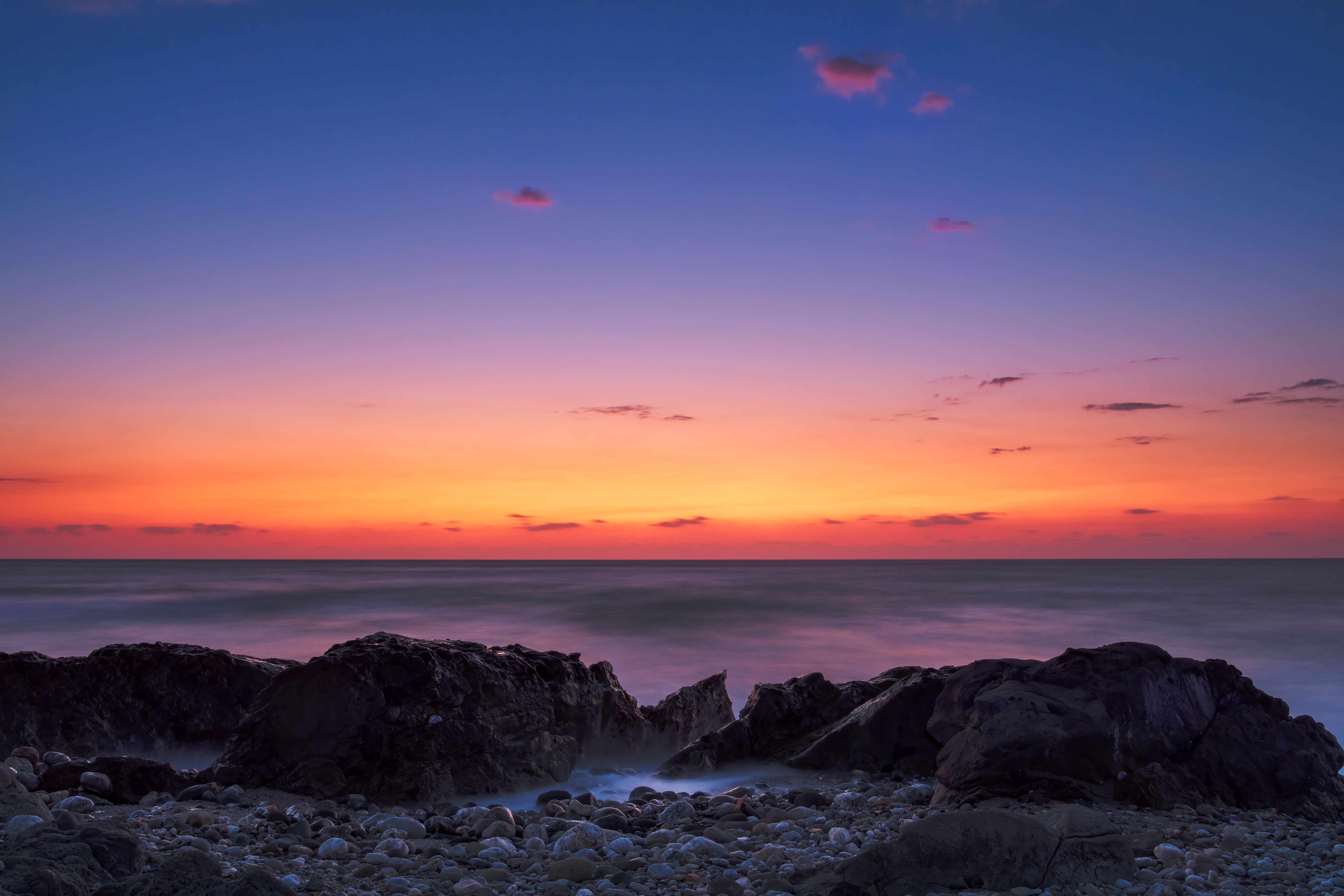 Wallpaper Sea Rocks Sunset Free Stock Photo Of A Rocky Beach At Sunset