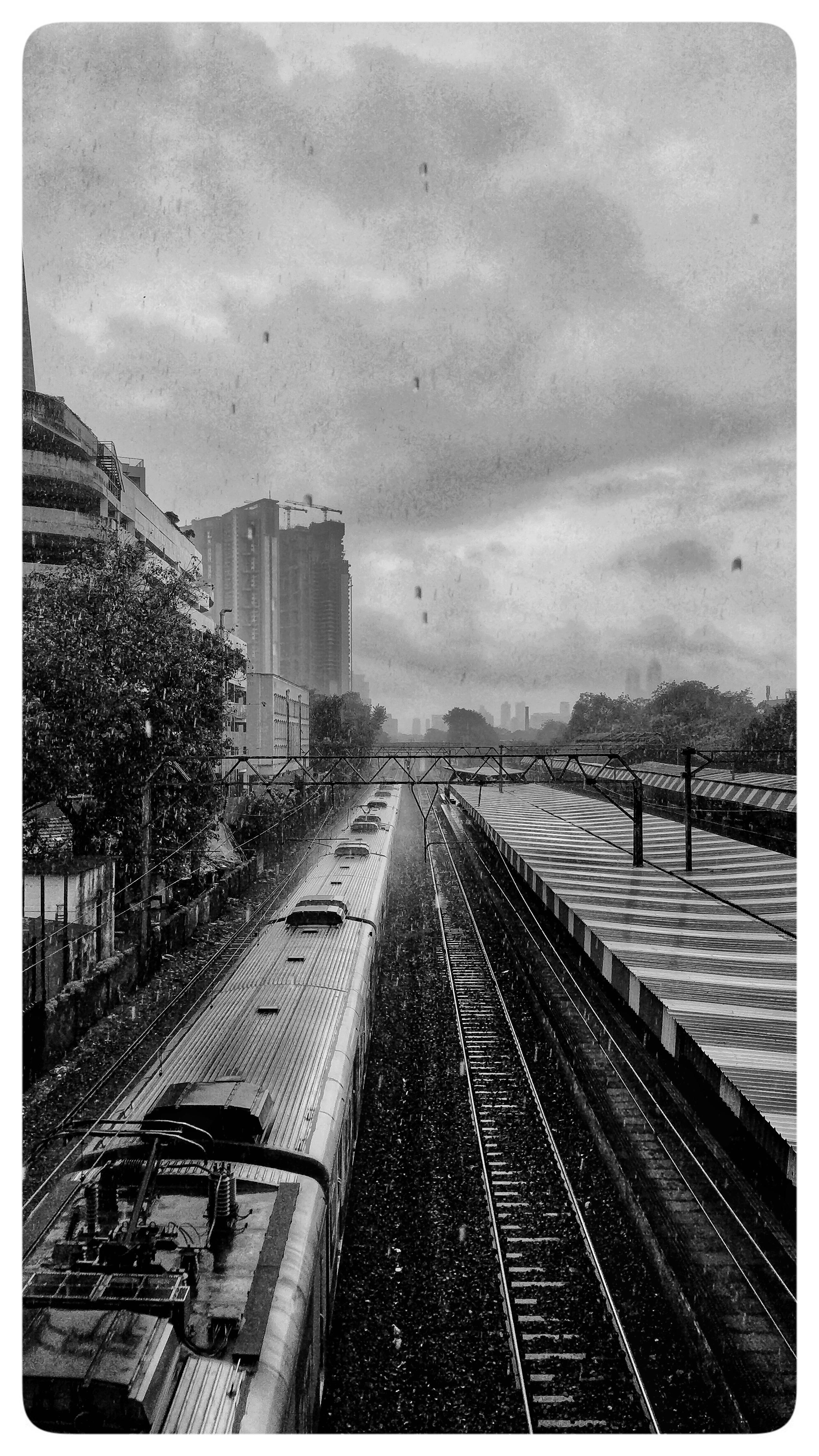 Free stock photo of platform, rain, trains