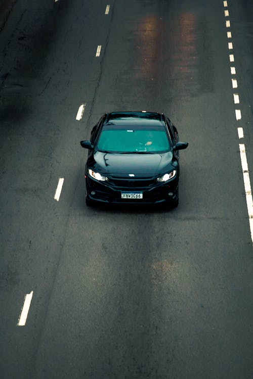 Black Honda Civic on Road