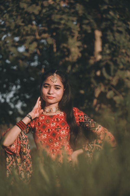 Portrait of Girl in Traditional Clothing