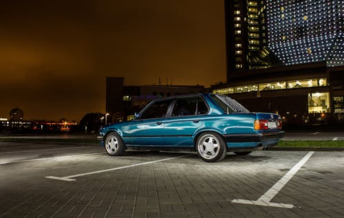 Vintage BMW 3 Series at Night