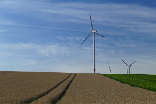 Free White Windmills Stock Photo