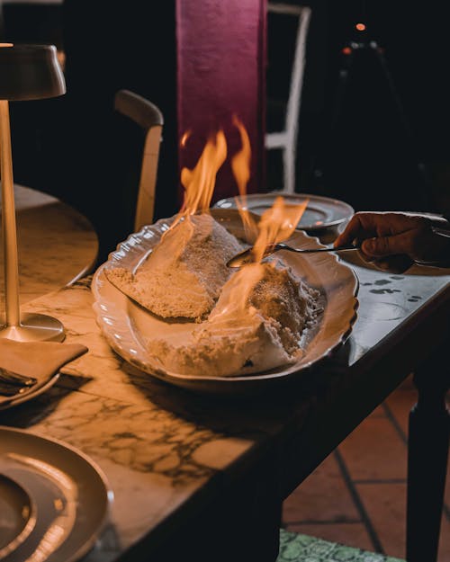 Foto profissional grátis de alimento, chamas, cozimento