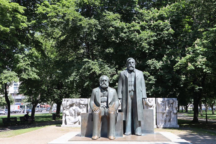 Karl Marx And Friedrich Engels Monument In Berlin, Germany