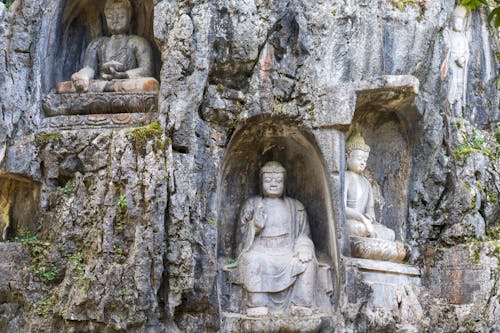 Buddha Statues Carved on Rock