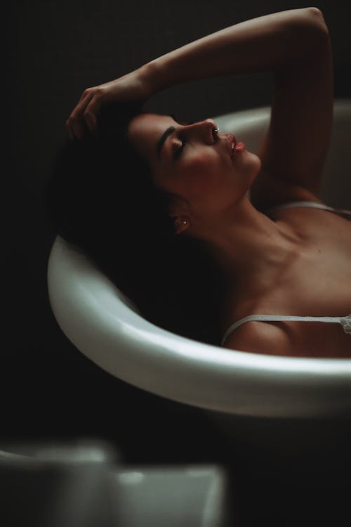 Woman Posing in Bathtub