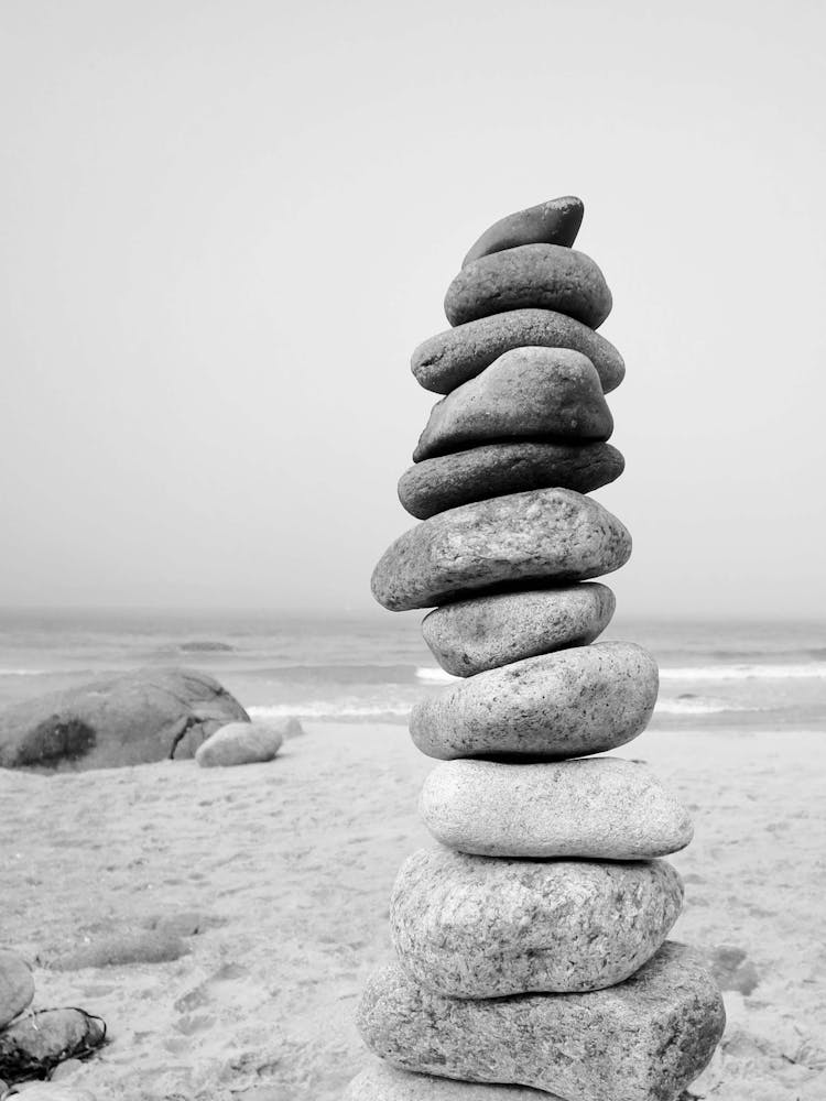 Pile Of Rocks On Beach