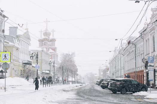 winter city street