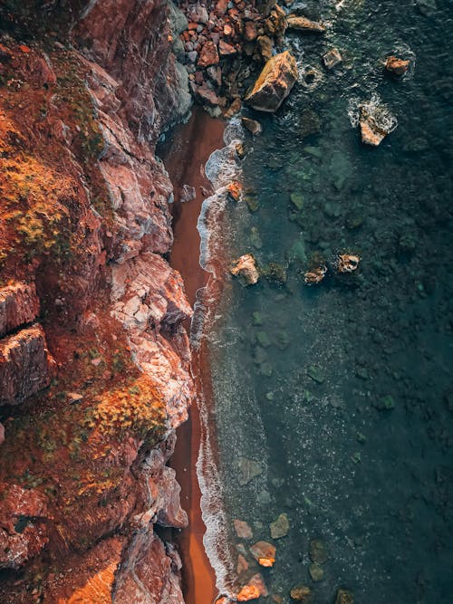Top View of Rocks on Sea Shore