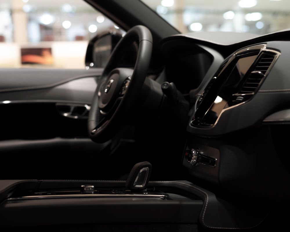 Clean polished luxury car interior