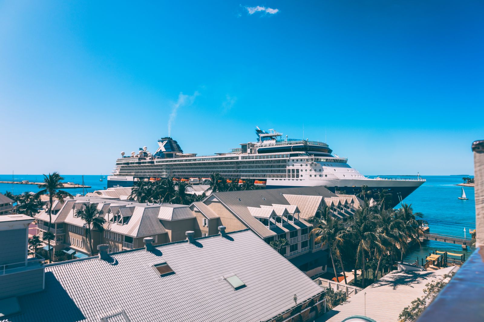 Cruise ship on ocean