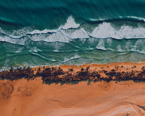 Sandy Beach along Sea