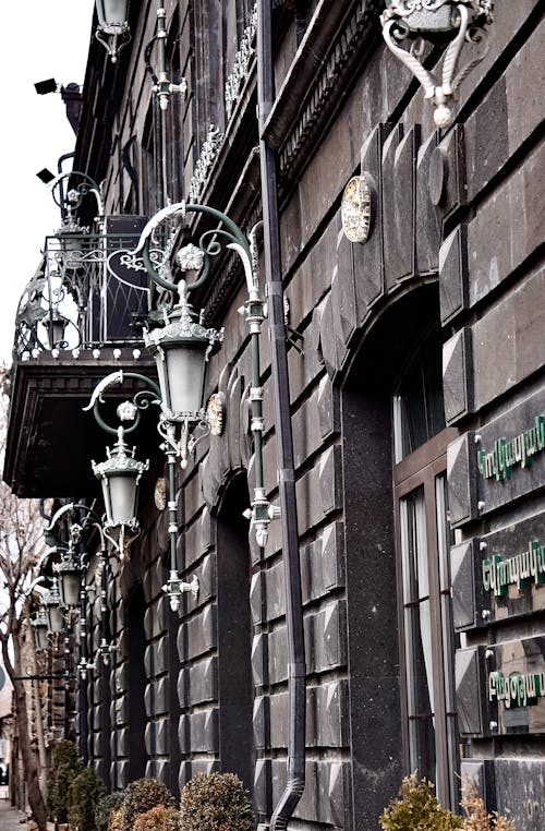 Exterior of a Traditional Tenement House in City 