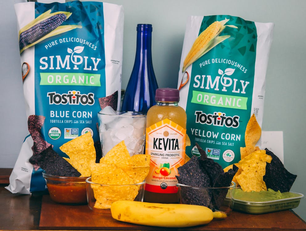 Free Tortilla Chips on Table Stock Photo