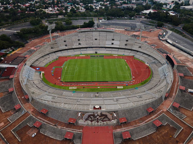 Aerial Shot Of Estadio Olimpico Universitario