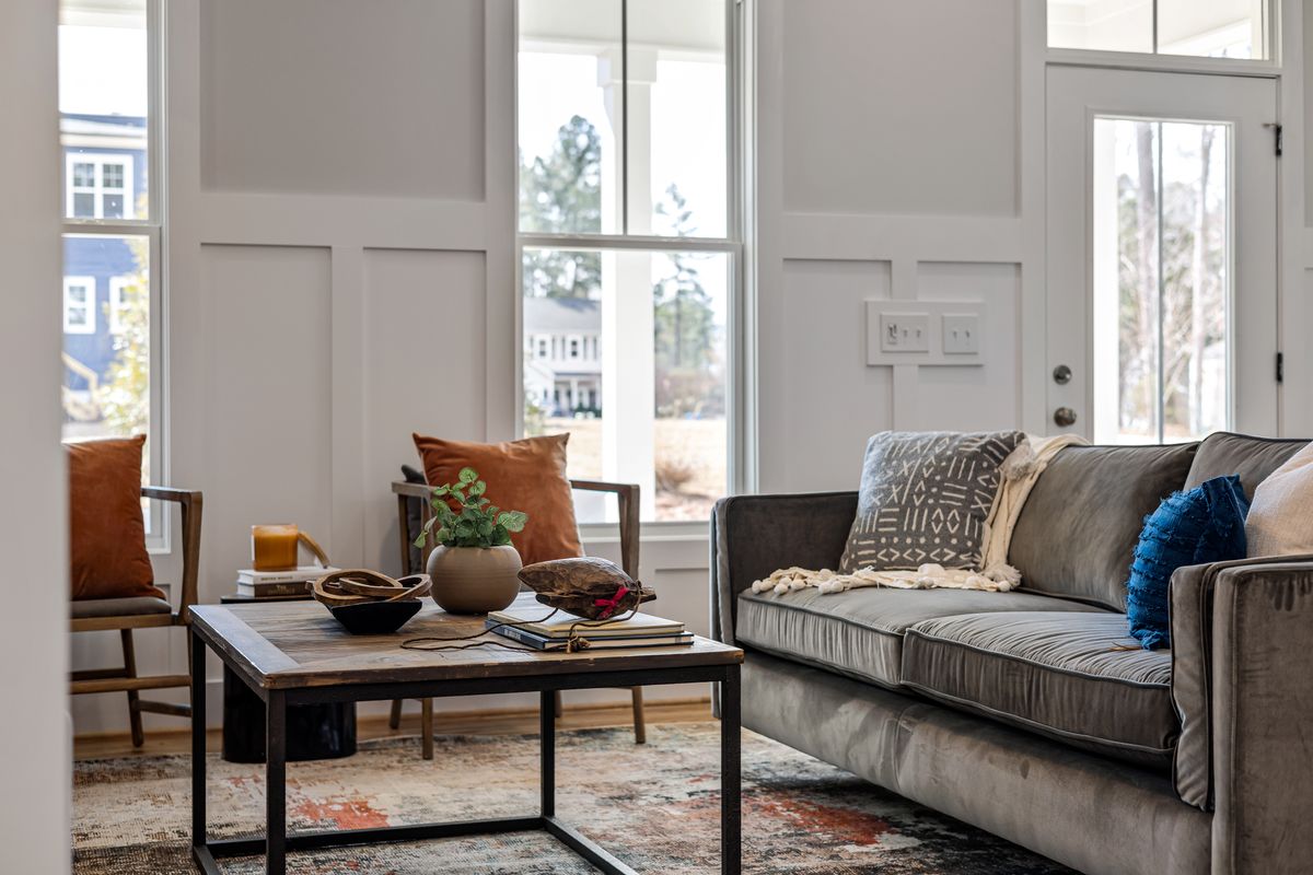 Modern living room with a custom sofa