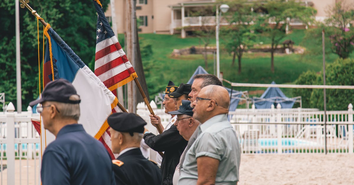 Men Standing Near Flags