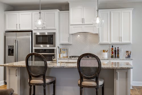 Modern Kitchen with White Cabinets 