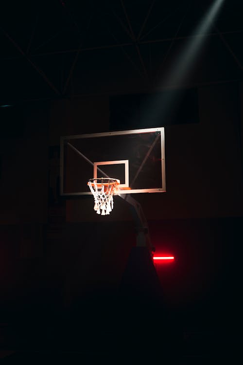 Basketball Hoop at Night