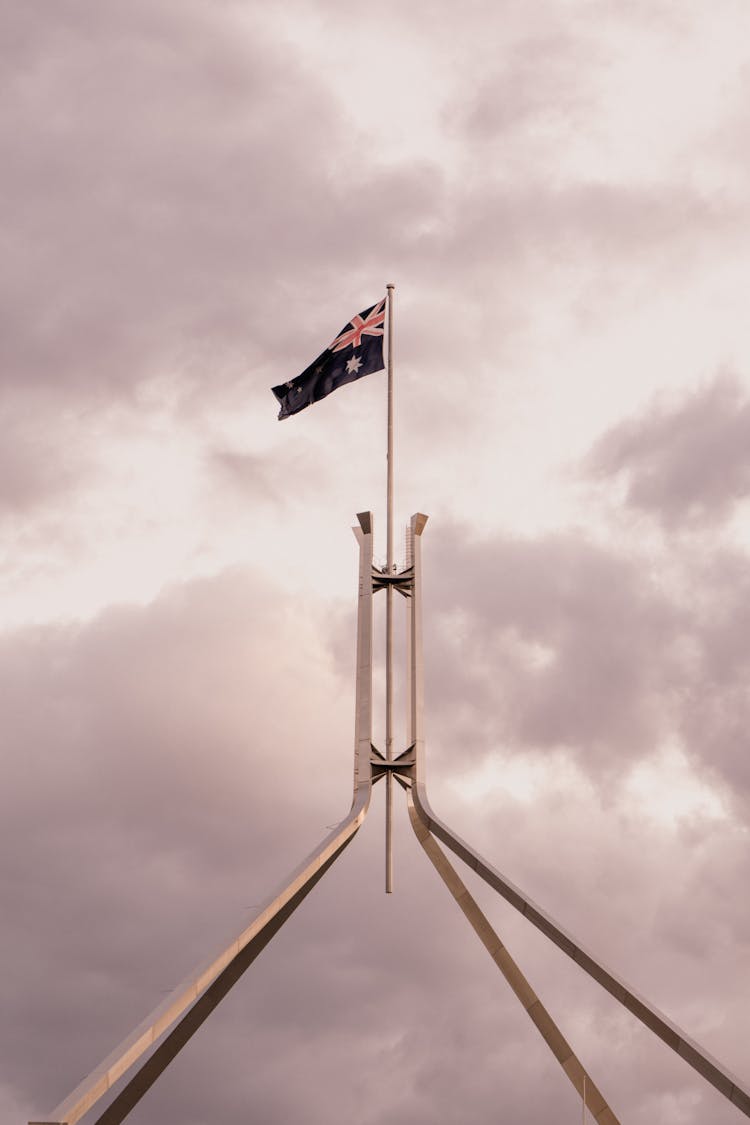 Flag Of Australia On Top Of Parliament