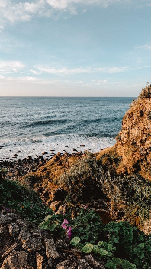 Free Beautiful view of the São Miguel cliffs meeting the sea, capturing the natural beauty of Portugal's coastline. Stock Photo
