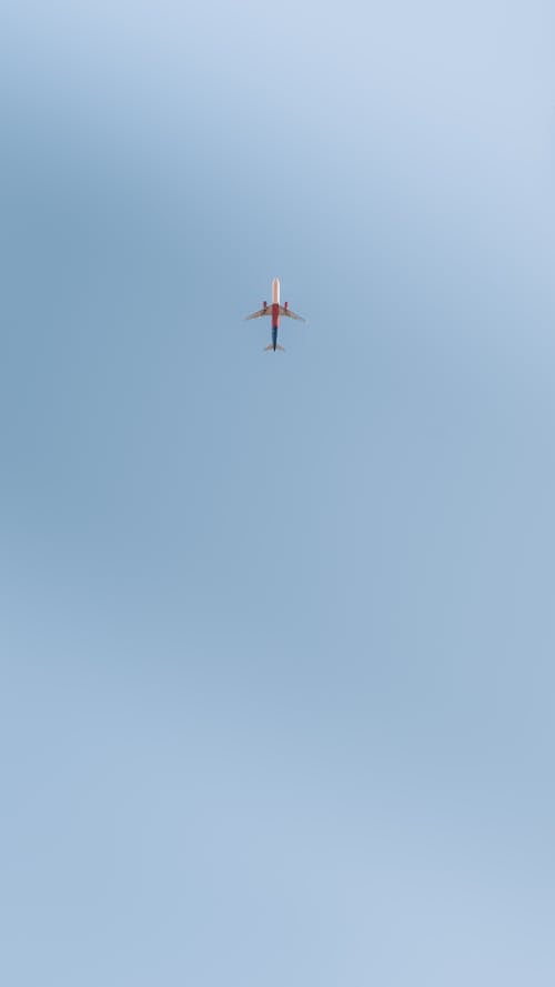 Plane Flying in the Blue Sky