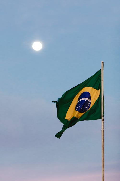 Flag of Brazil on Wind