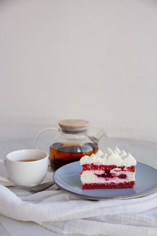 お茶, カップ, ケーキの無料の写真素材
