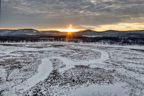 Бесплатное стоковое фото с восход, зима, пейзаж