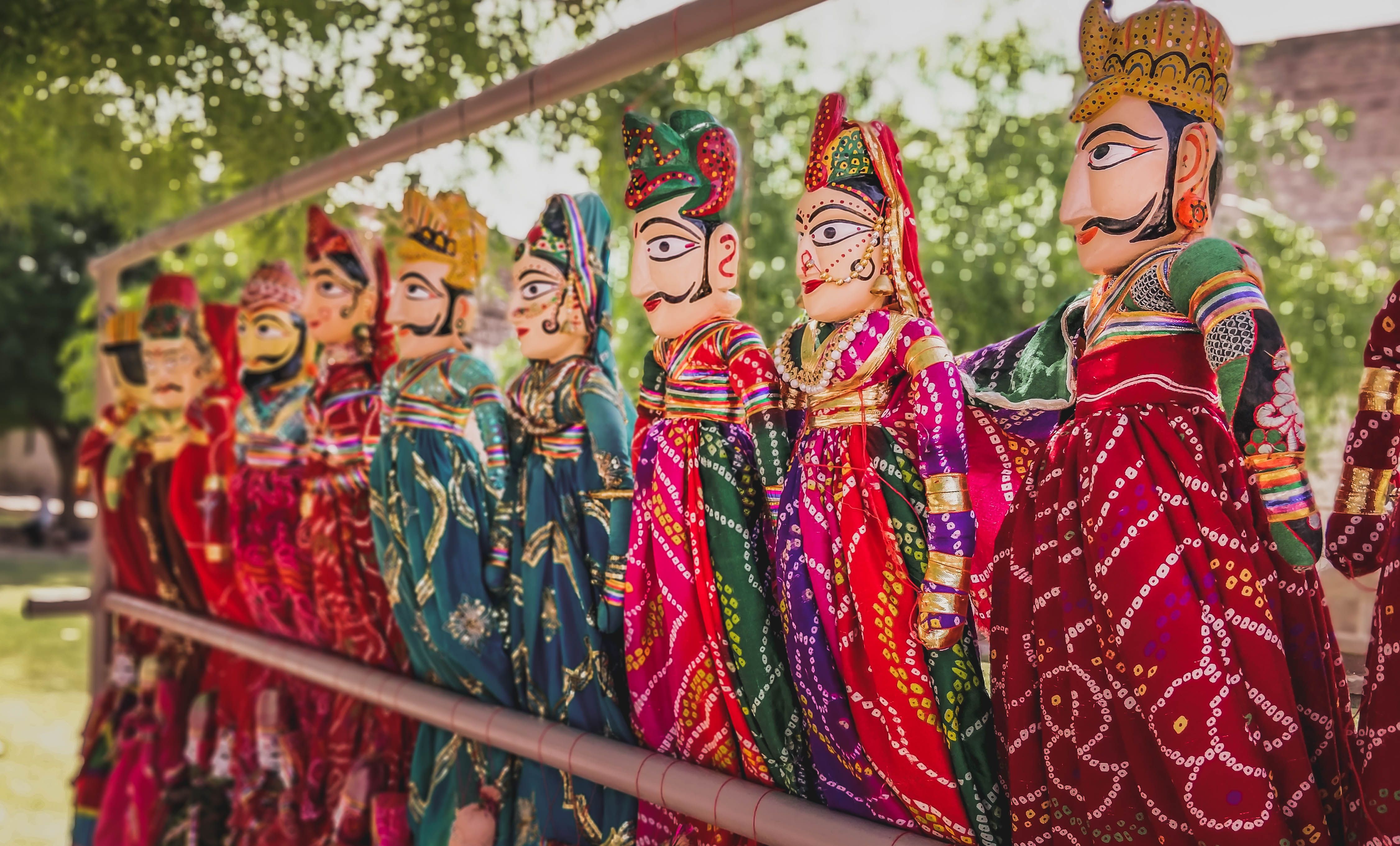 Colorful Rajasthani handmade puppet dolls