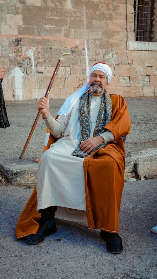Free old men traditional egyptian clothes bacha egypte oran algeria Stock Photo